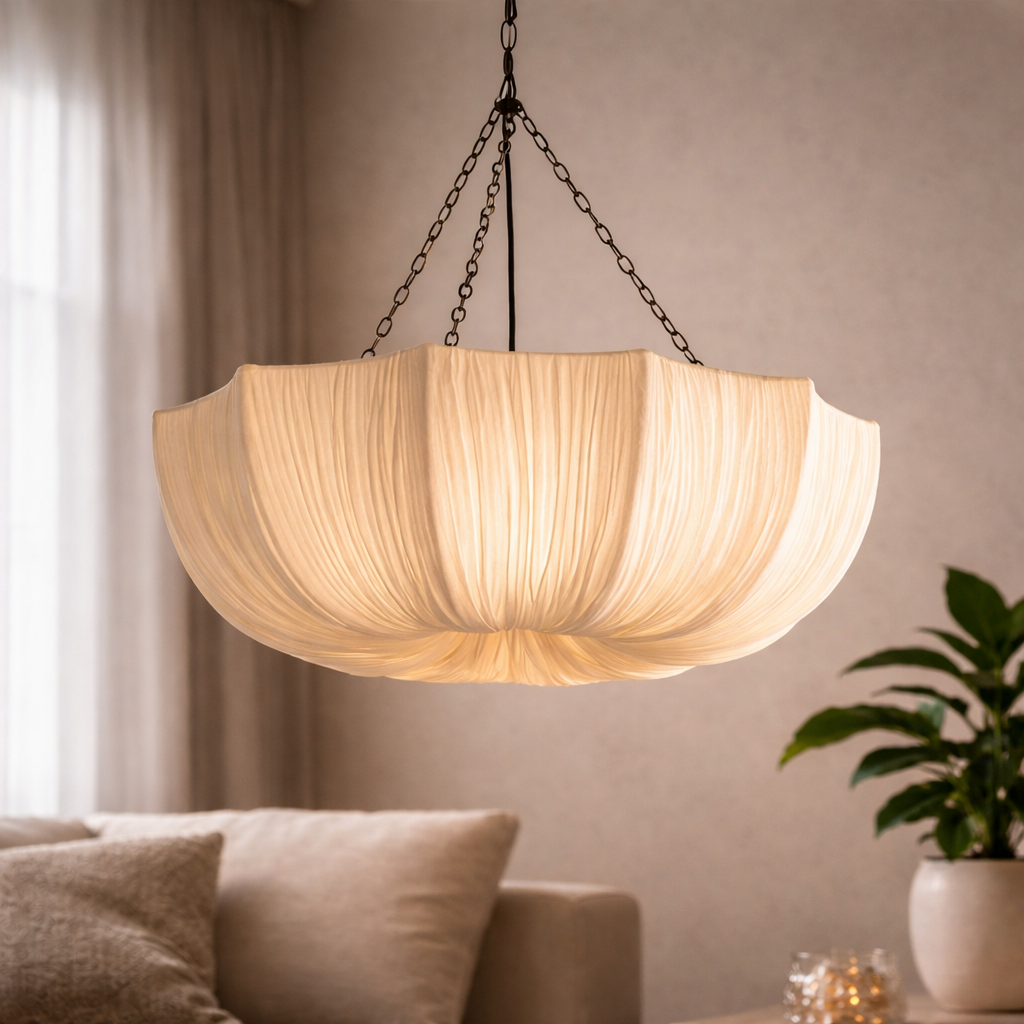 Elegant Pleated Fabric Pendant Chandelier