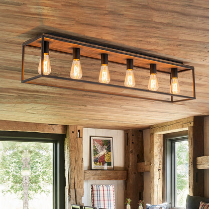Rowlin 5-Light Rectangular Cage Ceiling Light