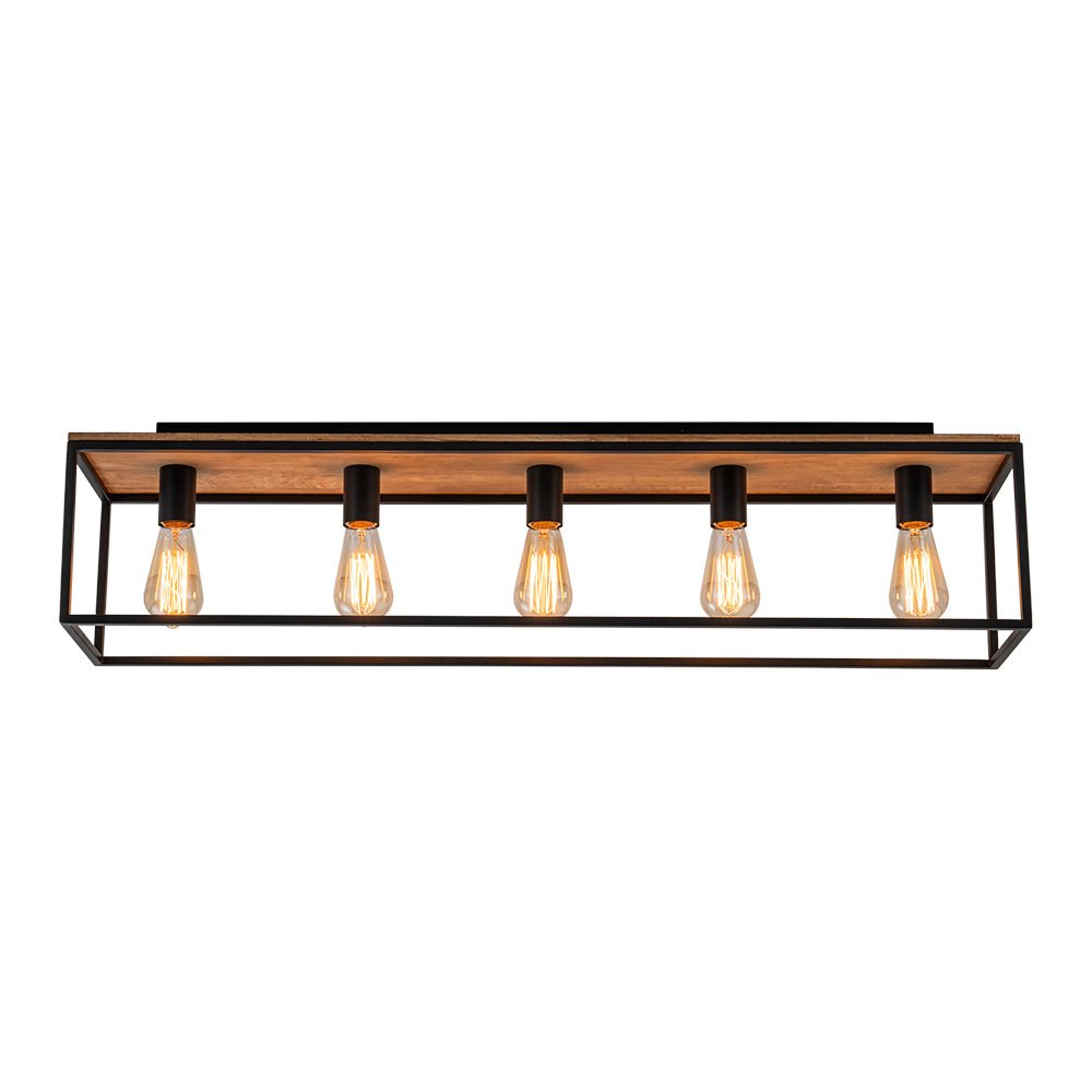 Rowlin 5-Light Rectangular Cage Ceiling Light