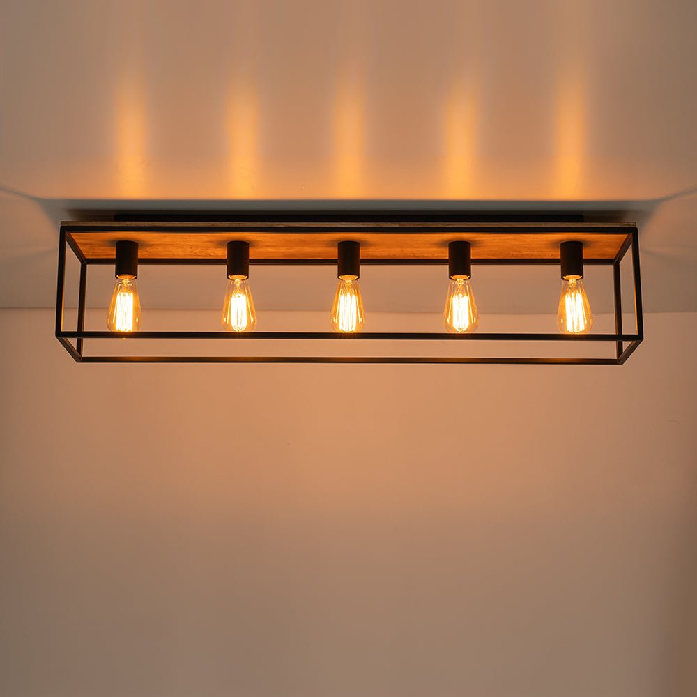 Rowlin 5-Light Rectangular Cage Ceiling Light