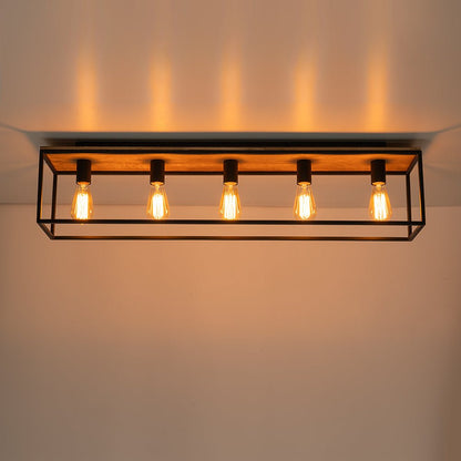 Rowlin 5-Light Rectangular Cage Ceiling Light