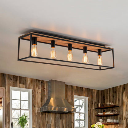 Rowlin 5-Light Rectangular Cage Ceiling Light