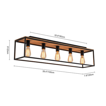 Rowlin 5-Light Rectangular Cage Ceiling Light