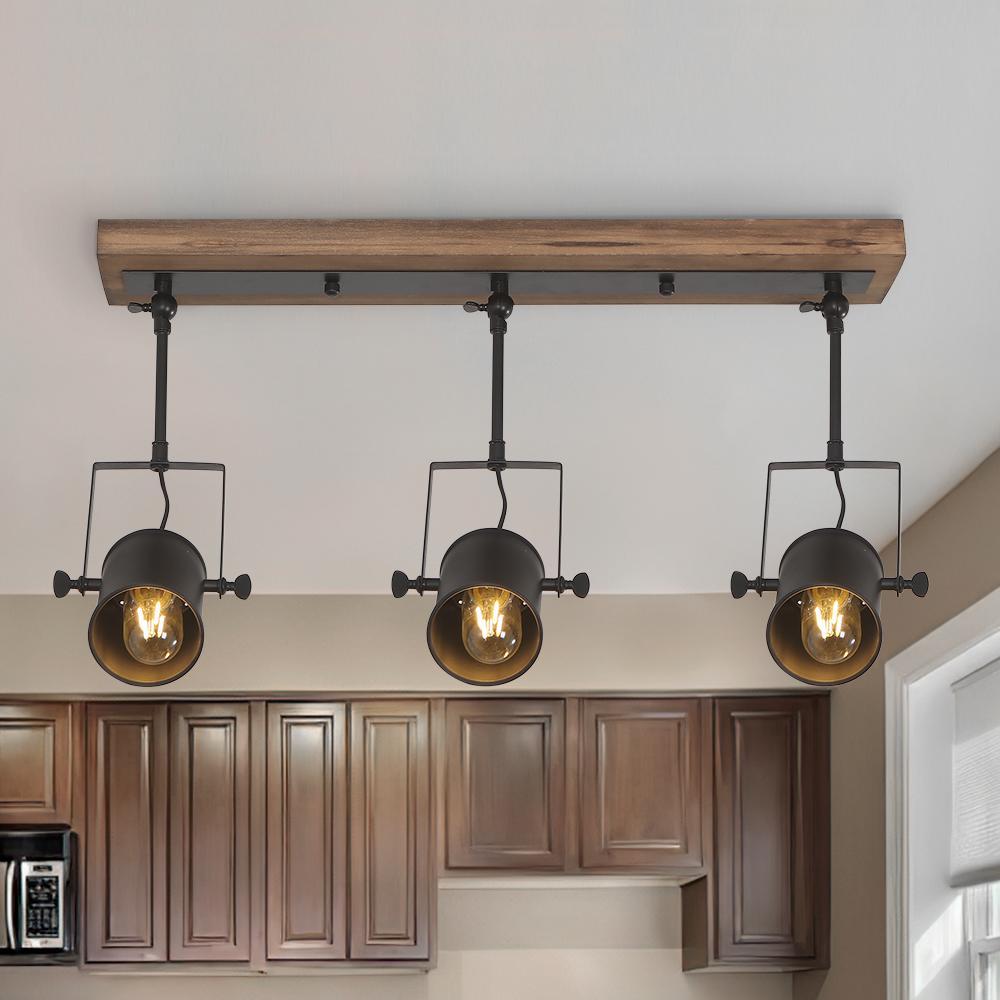 Harrison 3-Light Black Track Ceiling Light