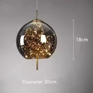 Nebula Smoky Glass Pendant Light