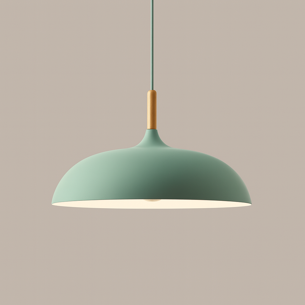 Modern Pastel Wood Accent Pendant Light