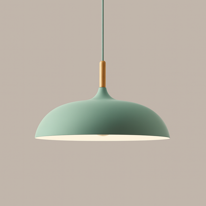 Modern Pastel Wood Accent Pendant Light