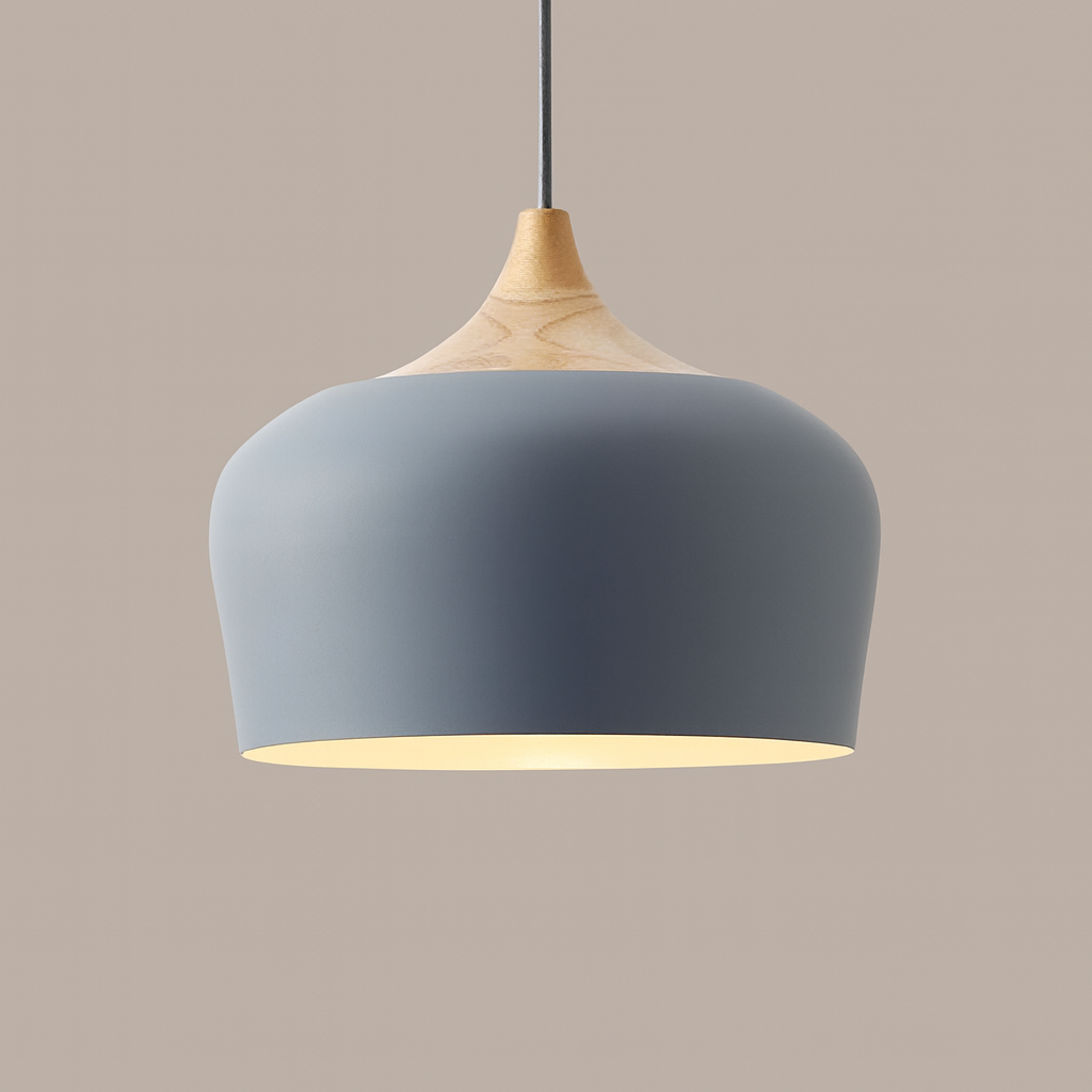 Modern Pastel Wood Accent Pendant Light