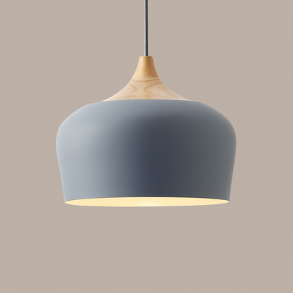 Modern Pastel Wood Accent Pendant Light