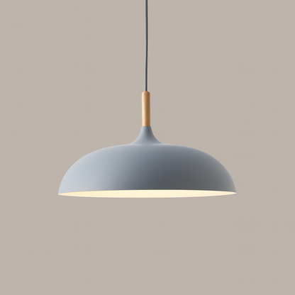 Modern Pastel Wood Accent Pendant Light