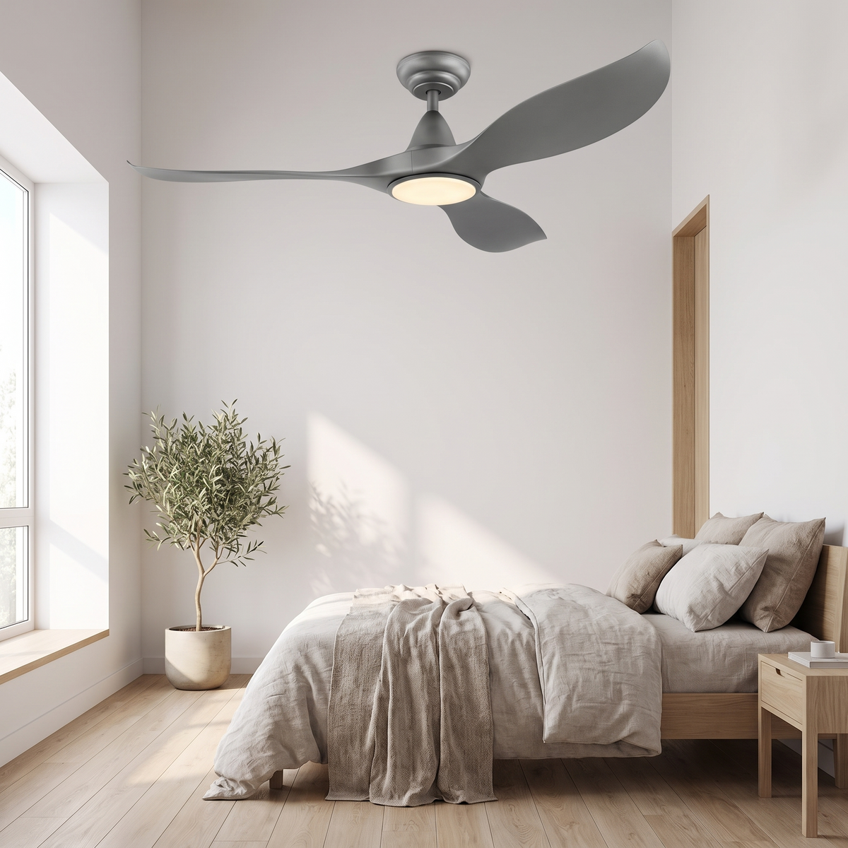 Haven 52" DC Ceiling Fan with LED Light – styled in a room