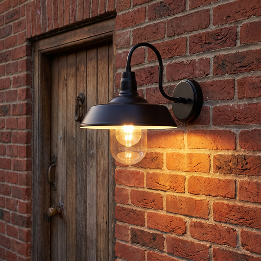 Farmington Gooseneck Barn Wall Light – styled in a room