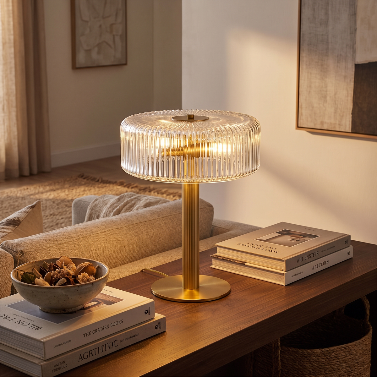 Brizo Art Deco Touch Table Lamp – styled in a room