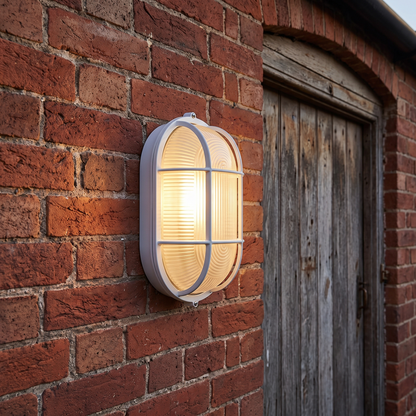 Oval Caged Bunker Light – styled in a room