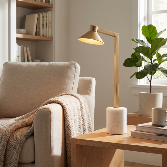 Satrom Marble Base Touch LED Table Lamp – styled in a room