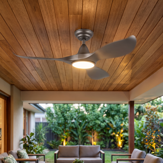 Haven 46" DC Ceiling Fan with LED Light – styled in a room