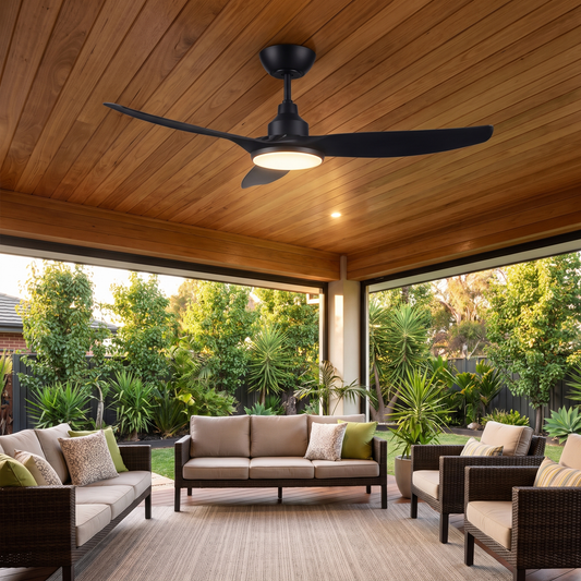 Sky 52" DC Ceiling Fan with LED Light – styled in a room