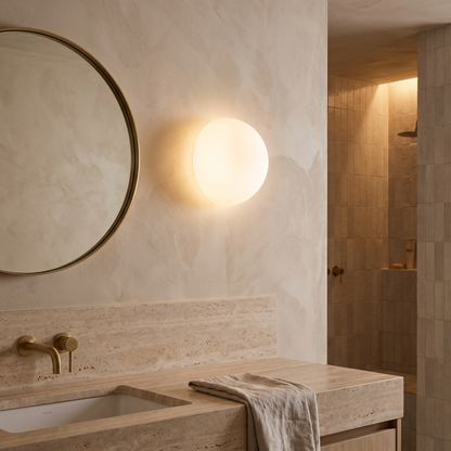 Orb Dome Mirror Wall Light – styled in a room
