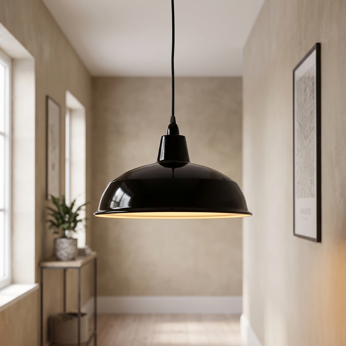 Warehouse Industrial Pendant Light – styled in a room