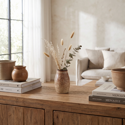 Pod Ceramic Bud Vase – Small – styled in a room