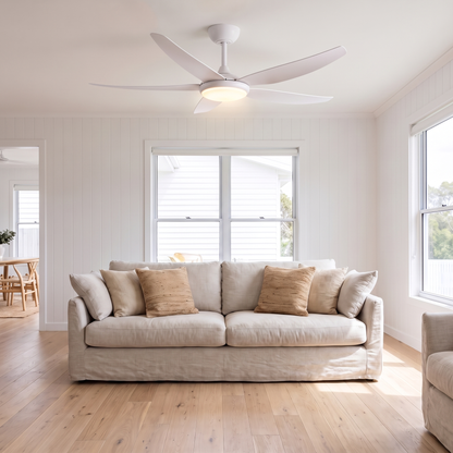 Ellis 52" / 56" DC Ceiling Fan with LED Light – shown in a room for scale
