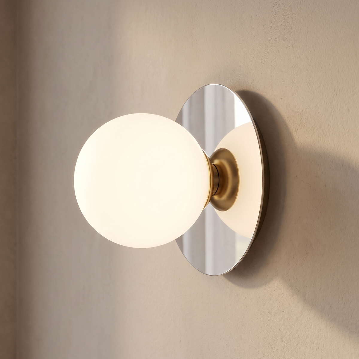 Orb Glass Mirror Wall Light – Medium – side profile