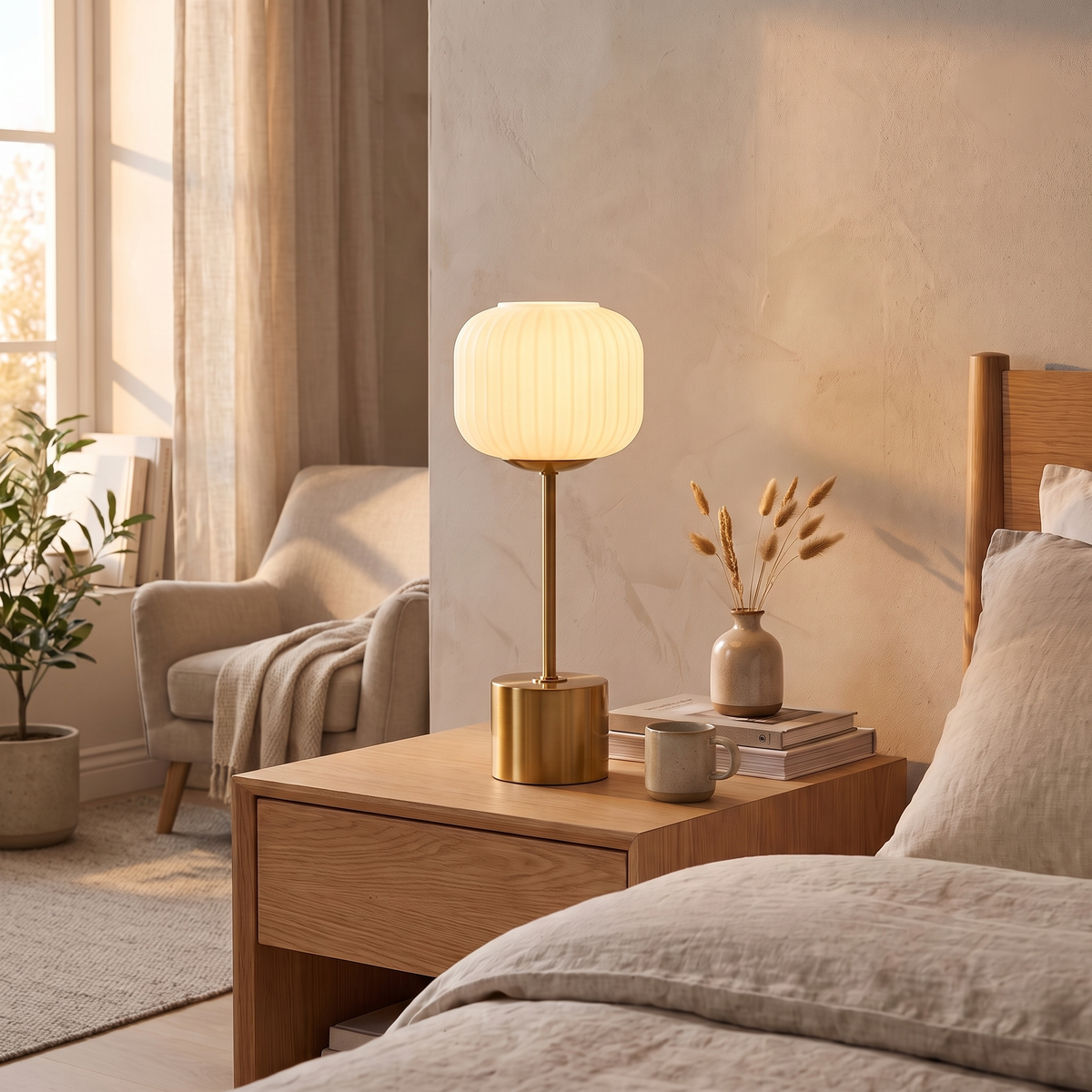 Liam Touch Table Lamp – shown in a room for scale