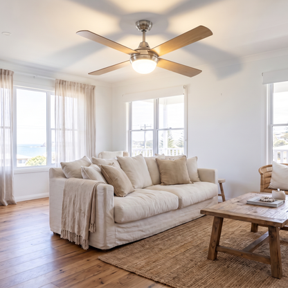 Lonsdale 52" AC Ceiling Fan with Timber Blades – shown in a room for scale