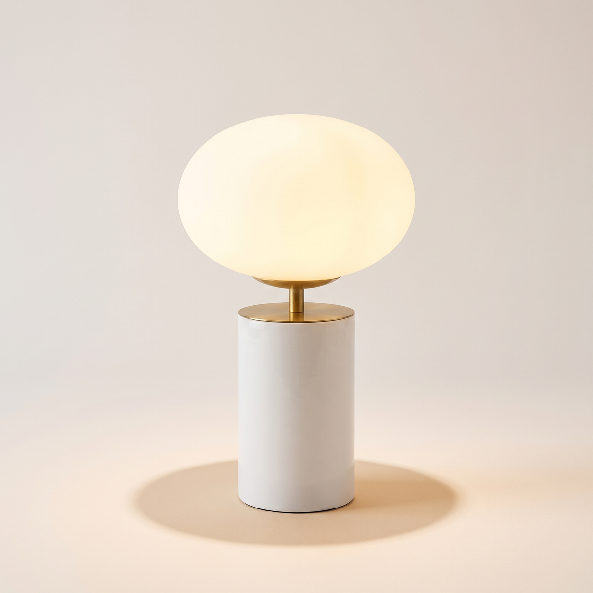 Notal Touch Table Lamp with Gloss Glass Shade – studio product shot