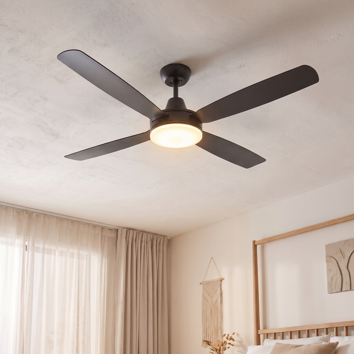 Nemo 54" DC Ceiling Fan with LED Light – view from below