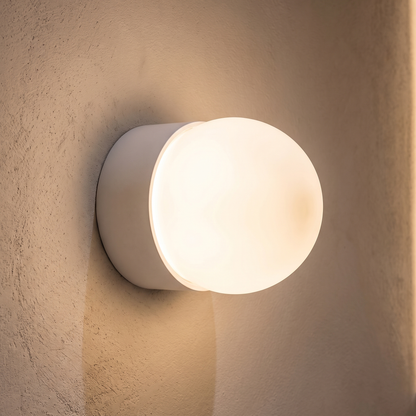 Orb Mini Framed Wall Light – White – close-up detail