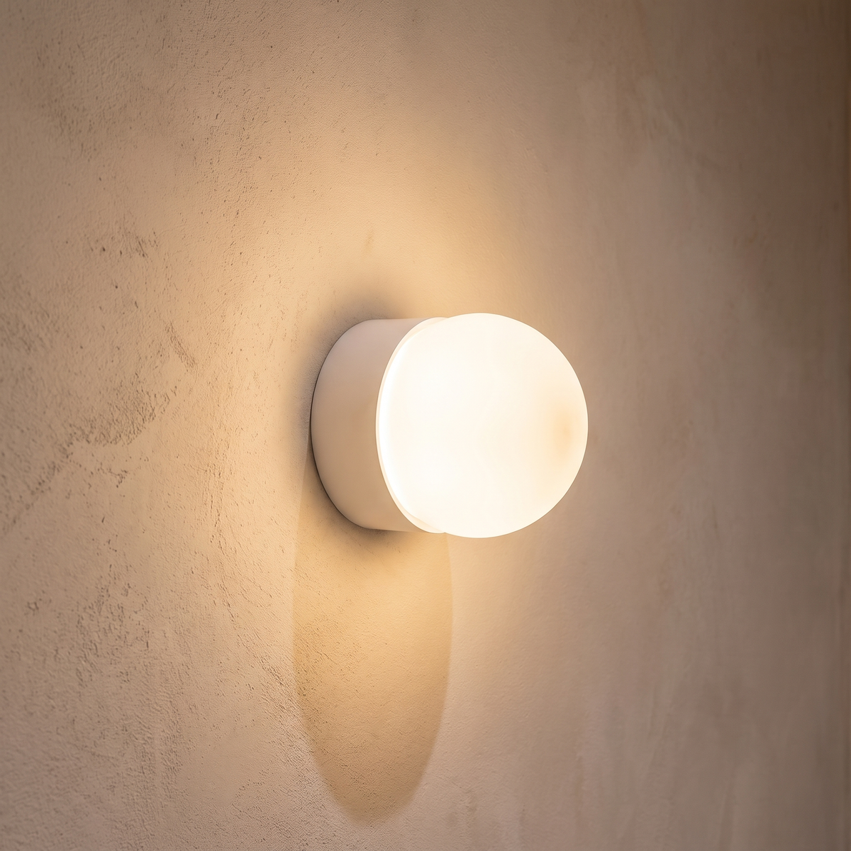 Orb Mini Framed Wall Light – White – side profile