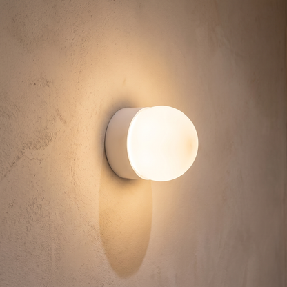 Orb Mini Framed Wall Light – White – side profile