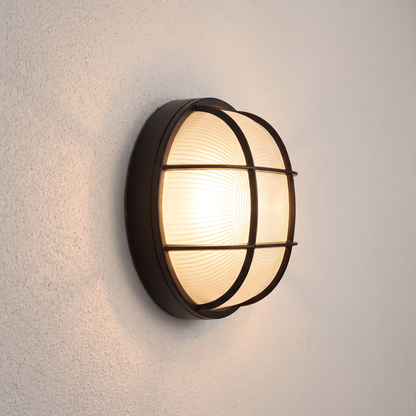 Round Caged Bunker Light – side profile