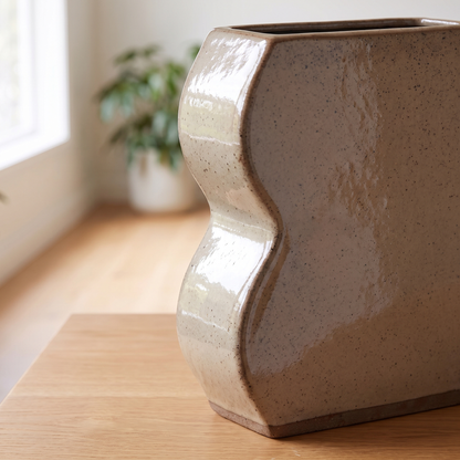 Form Glazed Ceramic Vase – Mocha – close-up detail