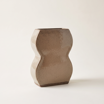 Form Glazed Ceramic Vase – Mocha – studio product shot