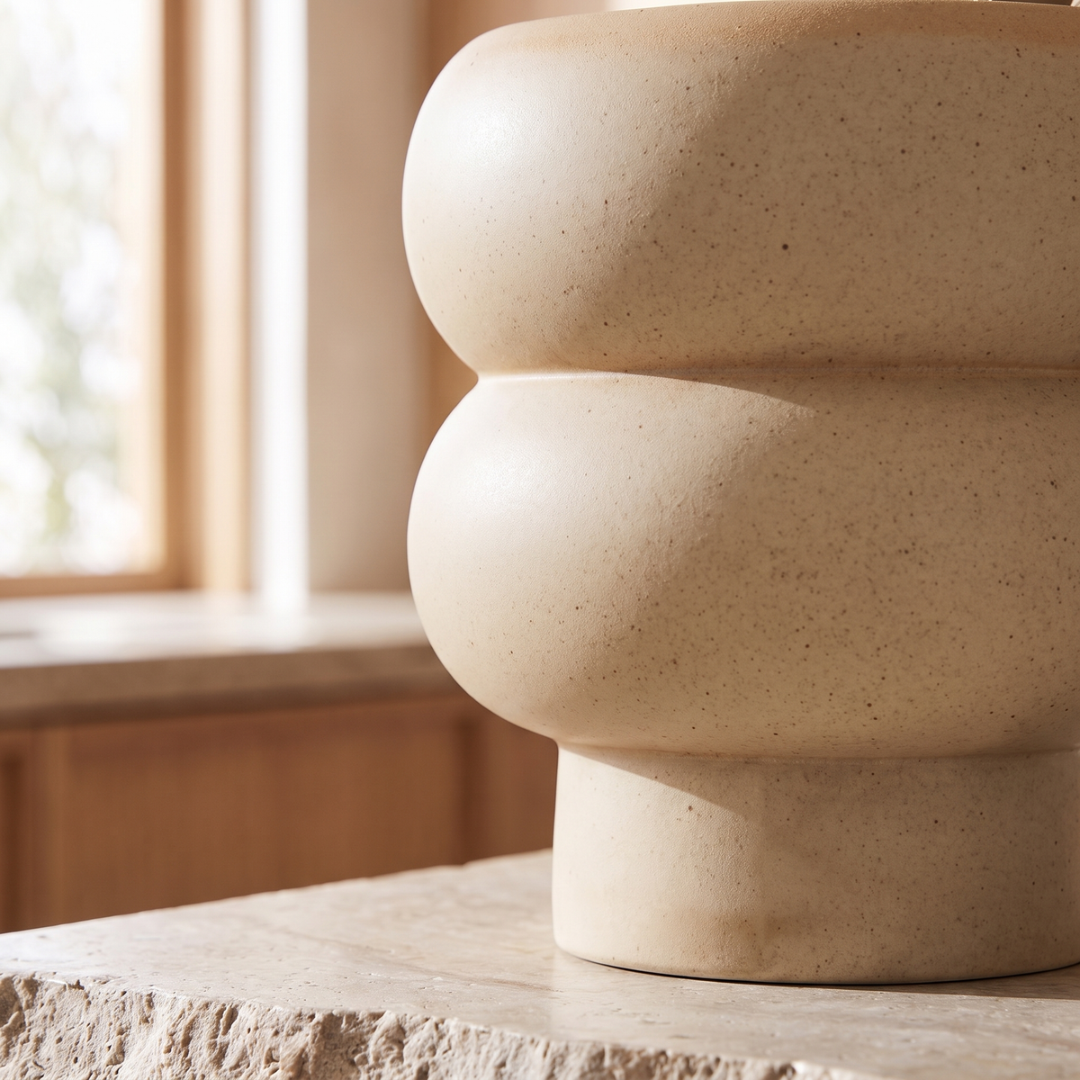 Billie Curved Ceramic Planter – Medium – close-up detail