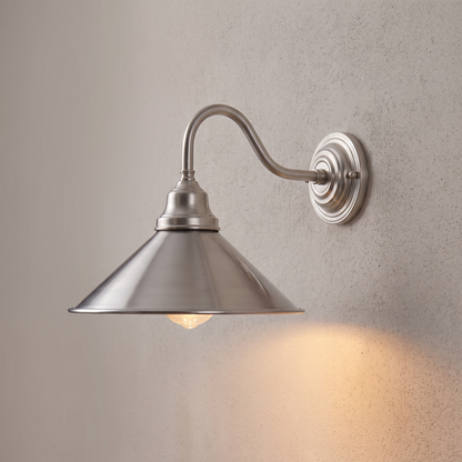 Cone Gooseneck Outdoor Wall Light – side profile