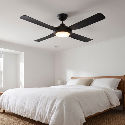 Bondi 48" / 52" AC Ceiling Fan with Optional LED Light – view from below