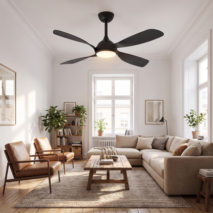 Hampton 52" Smart Wi-Fi DC Ceiling Fan – shown in a room for scale