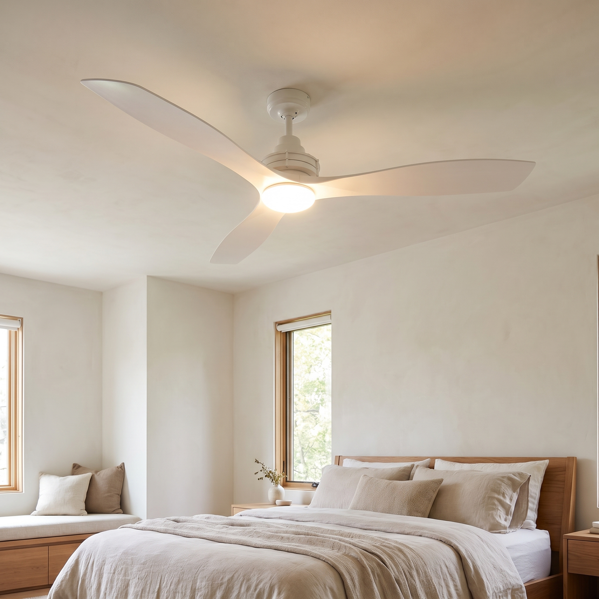 Clarence 56" Ceiling Fan with Dimmable LED Light – view from below