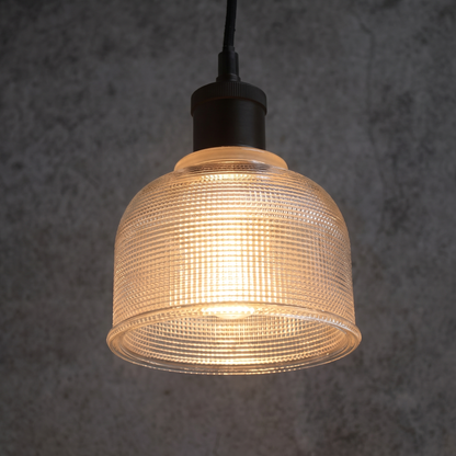 Chapman Holophane Glass Pendant Light – close-up detail