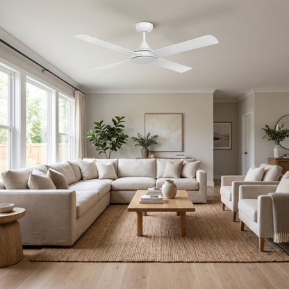 Arlo 48" DC Ceiling Fan – shown in a room for scale