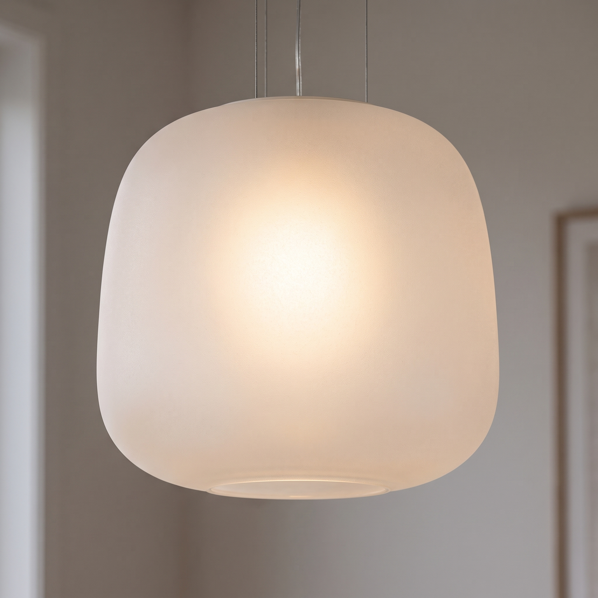 Organic Frosted Glass Pendant Light – Small – close-up detail