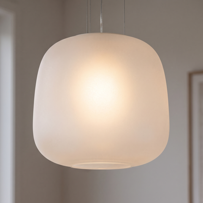 Organic Frosted Glass Pendant Light – Small – close-up detail