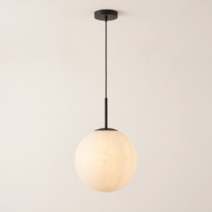 Orb Mouth-Blown Glass Pendant Light – Black – studio product shot