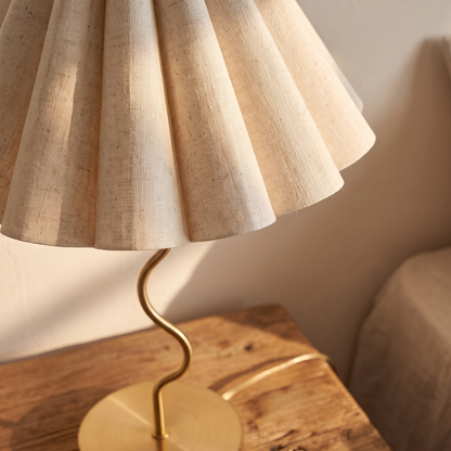 Cora Fluted Table Lamp – Neutral & Gold – close-up detail