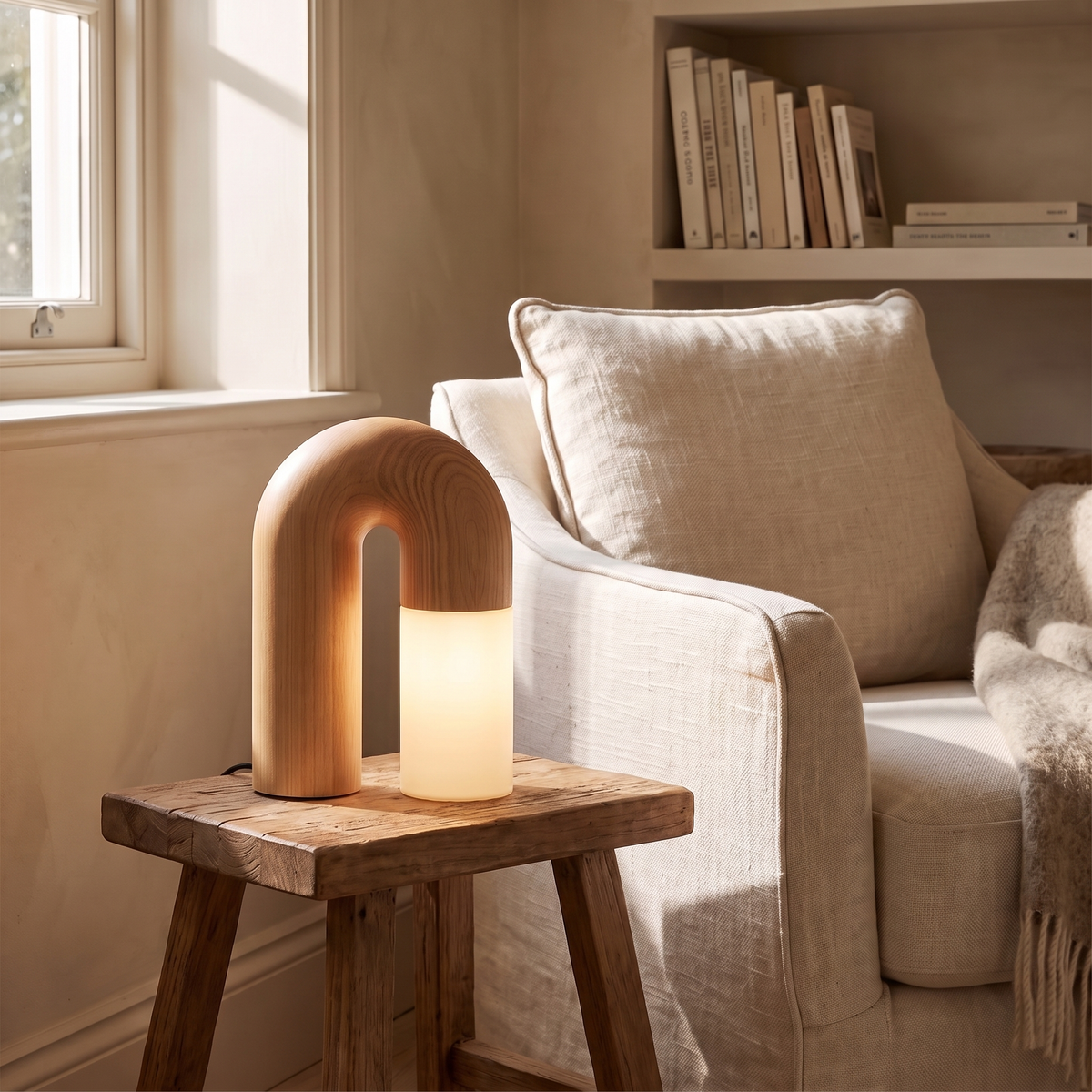 Arch Timber Touch Table Lamp – close-up detail