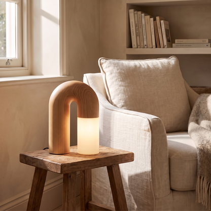 Arch Timber Touch Table Lamp – close-up detail