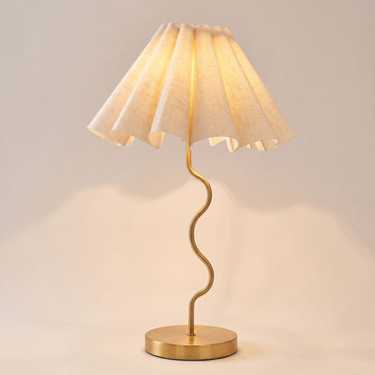 Cora Fluted Table Lamp – Neutral & Gold – studio product shot